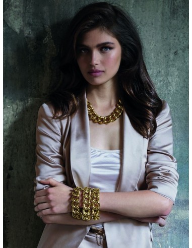 Gelbbronze-Armband mit Maxi-Panzerkette