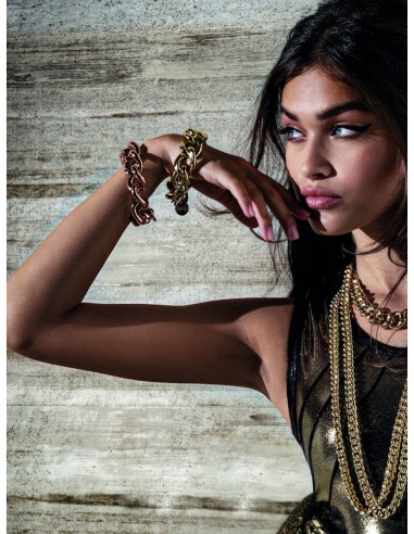 Bracciale Catena Maxi in Bronzo Dorato