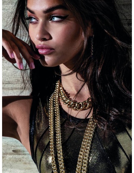 Collana Catena Fantasia in Bronzo Dorato