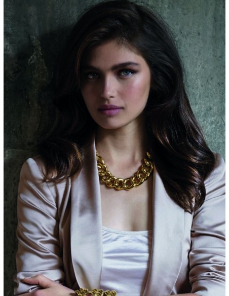 Gelbe Bronze-Halskette mit Ausgefallener Kette