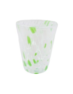 White and Green Murano Glass Tumbler Set of 4  2