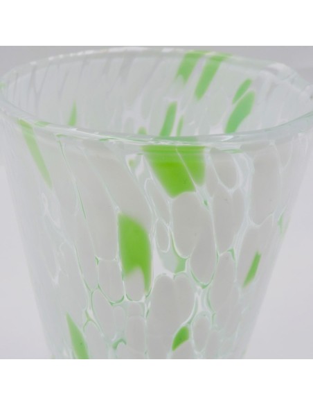 Set 4 Bicchieri in Vetro di Murano Bianco e Verde