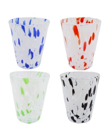 Murano Glass Tumbler Set of 4 Color Mix