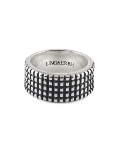 Anello a Fascia da Uomo in Argento 925 con Decoro Rete...