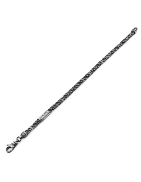 Herrenarmband mit Gedrehten Fuchsschwanzgliedern aus Poliertem 925er Sterlingsilber