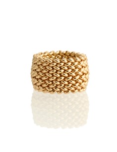 Anello Fascione Maglia Chicco 10 Fili in Argento Placcato...