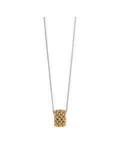 Grain of Rice 925 Sterling Silver Necklace with Golden...