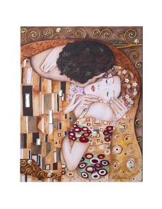 Dekoratives Gemälde Klimts Kuss-Fresko auf Holz mit...