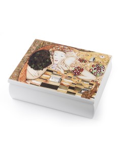 Klimts Kuss-Schmuckkästchen aus Holz und 925er...