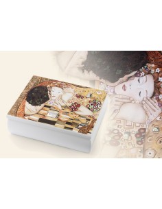 Scatola Portagioie Il Bacio di Klimt in Legno e Argento 925 2