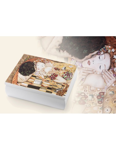 Scatola Portagioie Il Bacio di Klimt in Legno e Argento 925
