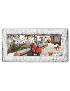 925 Sterling Silver Picture Frame 10x4'' Raindrops 