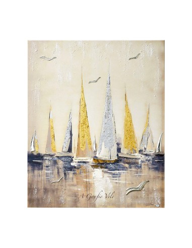 Decorative Panel with Puffy Sails with Silver Applications