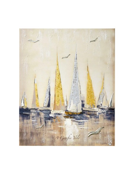 Decorative Panel with Puffy Sails with Silver Applications