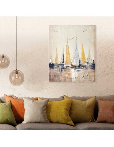 Decorative Panel with Puffy Sails with Silver...