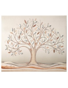 Tree of Life Wooden Decorative Painting with Silver...