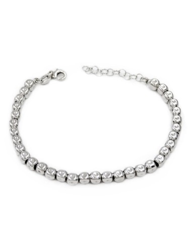 Hammered 925 Sterling Silver Dices Bracelet  