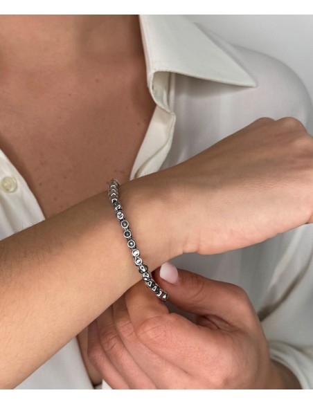 Bracciale Dadini Martellati in Argento 925 