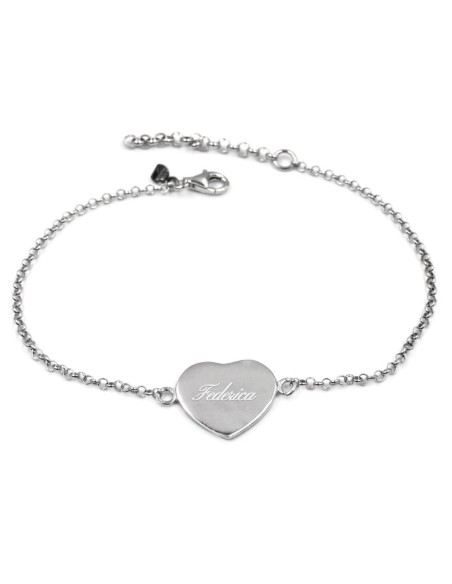 Armband mit Anpassbarer Herzmedaille aus 925er Sterlingsilber