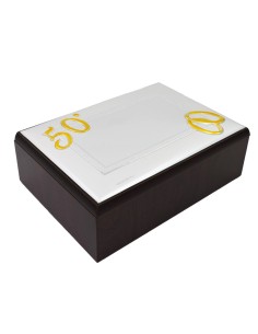 50th Anniversary Jewelry Box with Satin PVD Silver Cover 