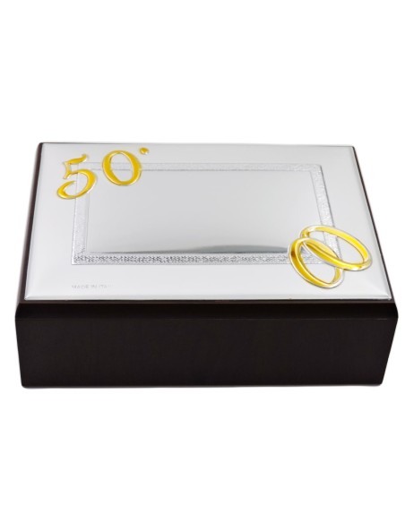 Scatola Portagioie 50 Anniversario Cover Personalizzabile Satinata