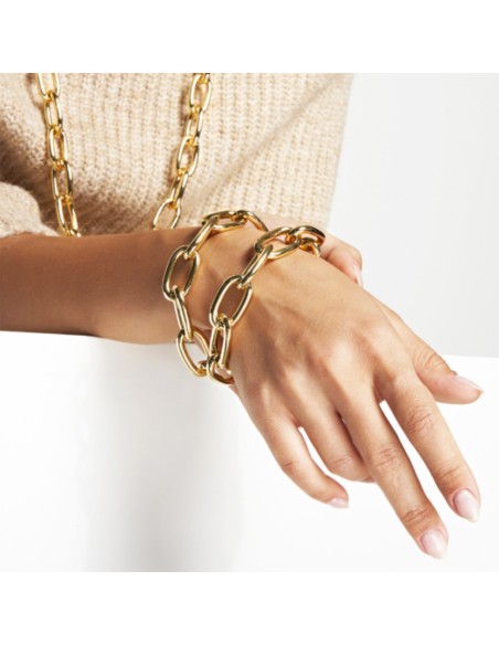 Gold Plated Bronze Chain Bracelet 