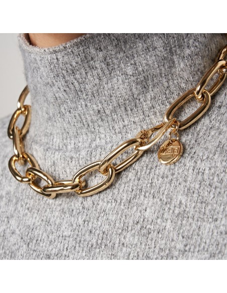 Halskette aus Gelbbronze mit Kabelkette