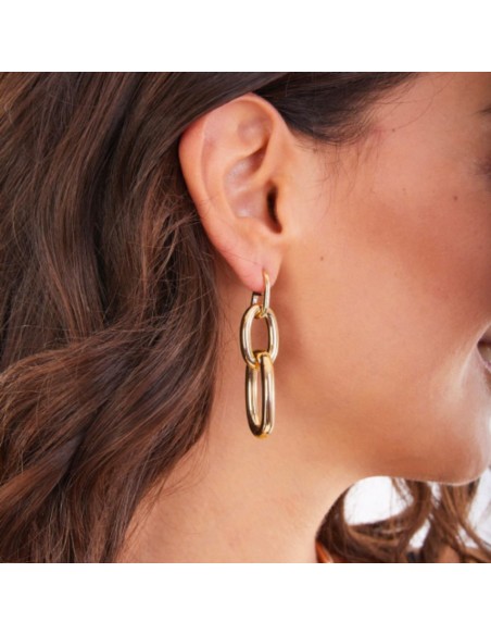 Gold Curb Chain Earrings