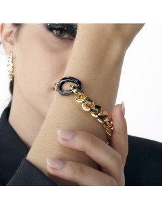 Golden Groumette Bracelet with Black Clasp 2