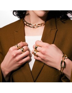 Gold Dynamic Flat Chain Bracelet 2