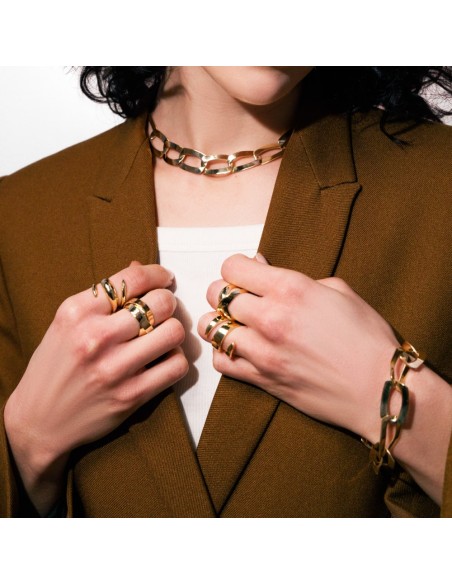 Dynamische Flache Goldene Armband