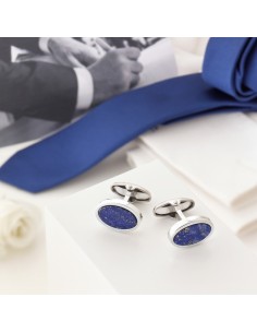 Runde Manschettenknöpfe aus 925er Sterlingsilber und... 2