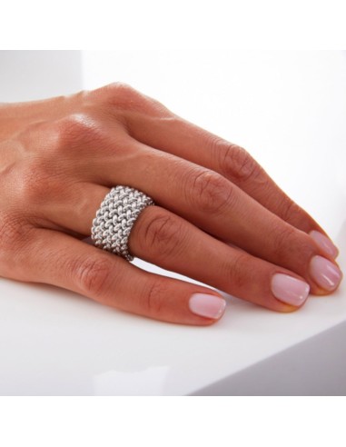 Sterling Silver Rice Grain Chain Ring