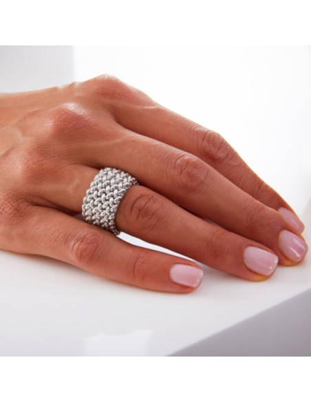 Anello Chicco Maglia 8 Fili in Argento 925 