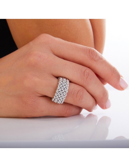 Anello Maglia Chicco di Riso in Argento 925 
