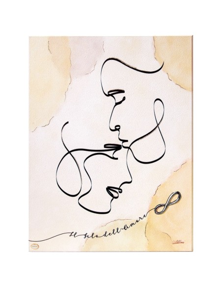 The Thread of Love Wooden Decorative Painting with Silver Applications