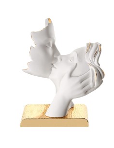 Die Gesichter der Liebe Skulptur aus Weißem Kunstharz mit...