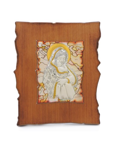 Quadro Pergamena Maternità in Legno e Argento 