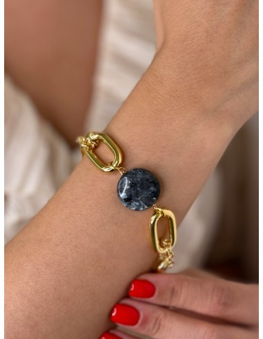 Ovales Kettenarmband aus Goldener Bronze mit...