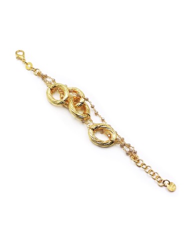 Oval Torchon Chain Bracelet in Golden Bronze...