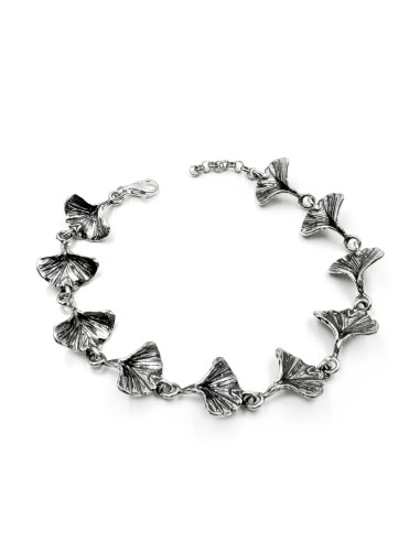 925 Sterling Silver Ginkgo Bracelet 