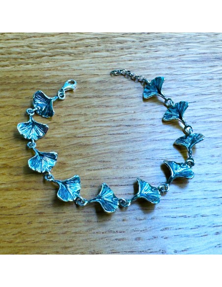 925 Sterling Silver Ginkgo Bracelet 