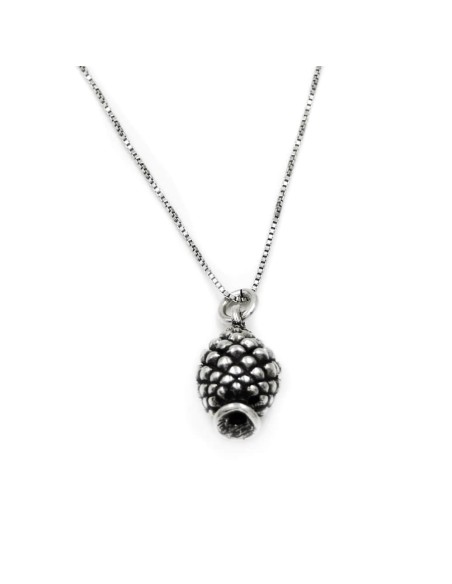 925 Sterling Silver Sicilian Pine Cone Necklace 