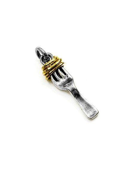 Gabel mit Spaghetti-Anhänger aus Silber