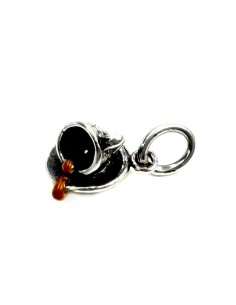 Tazza di Caffè Rovesciato Ciondolo in Argento 