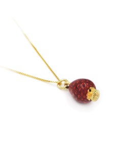 Collana con Pigna Siciliana in Argento Placcato Oro e...