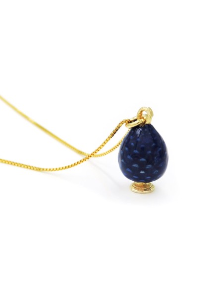 Enamelled Gold Plated Sterling Silver Sicilian Pine Cone Necklace 