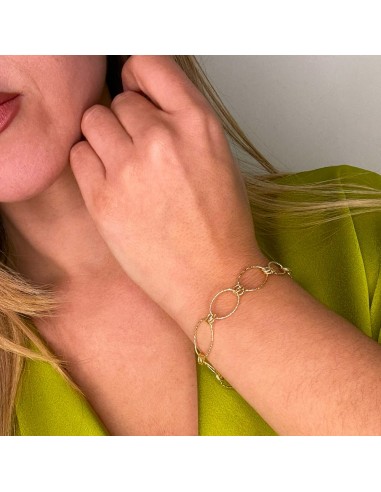 Bracciale Maglia Ovale in Argento Placcato Oro 