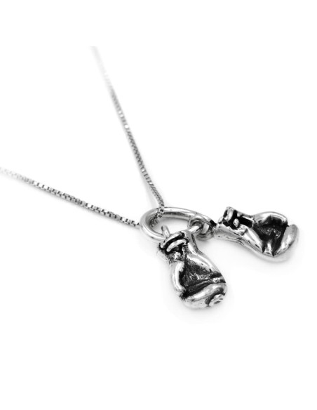 Collana con Ciondolo Guantoni da Boxe in Argento 925