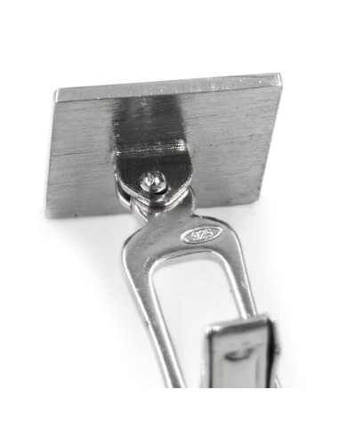 Gemelli Quadrati Spirale in Argento e Smalto Nero